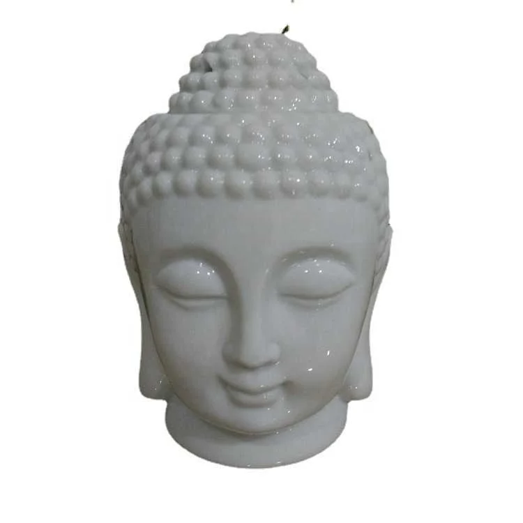 Home Decoration Aroma Oil Burner Ceramic Buddha Head Candle Holders Essential Oil Burner Incense Base Lavender Assuaging Scent