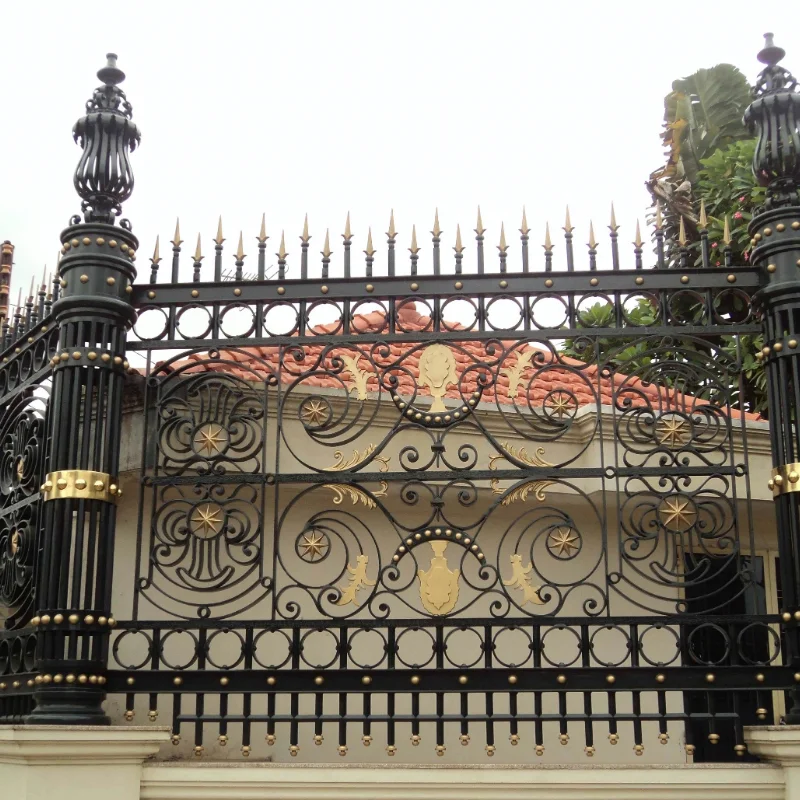 Modern Design Wrought Iron Gate Iron Main Gate Driveway Gate Wrought Iron Door Metal Garden Gates