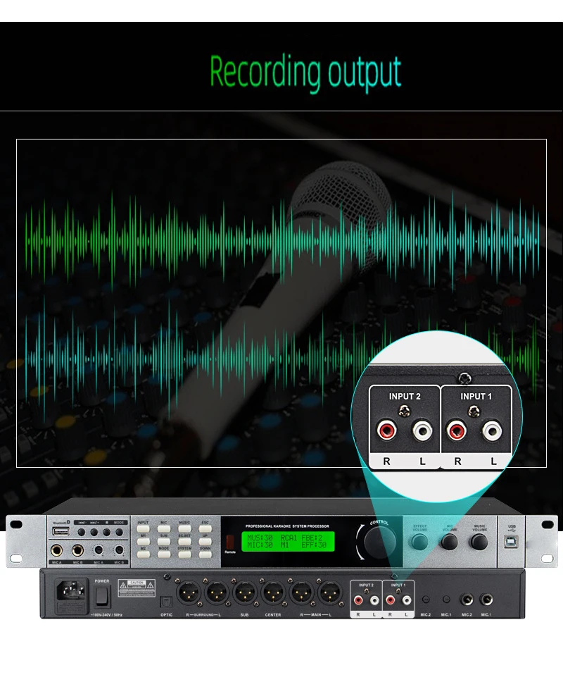 LX8 Professional digital reverb pre-effect audio mixer Audio microphone intelligent digital pre effects