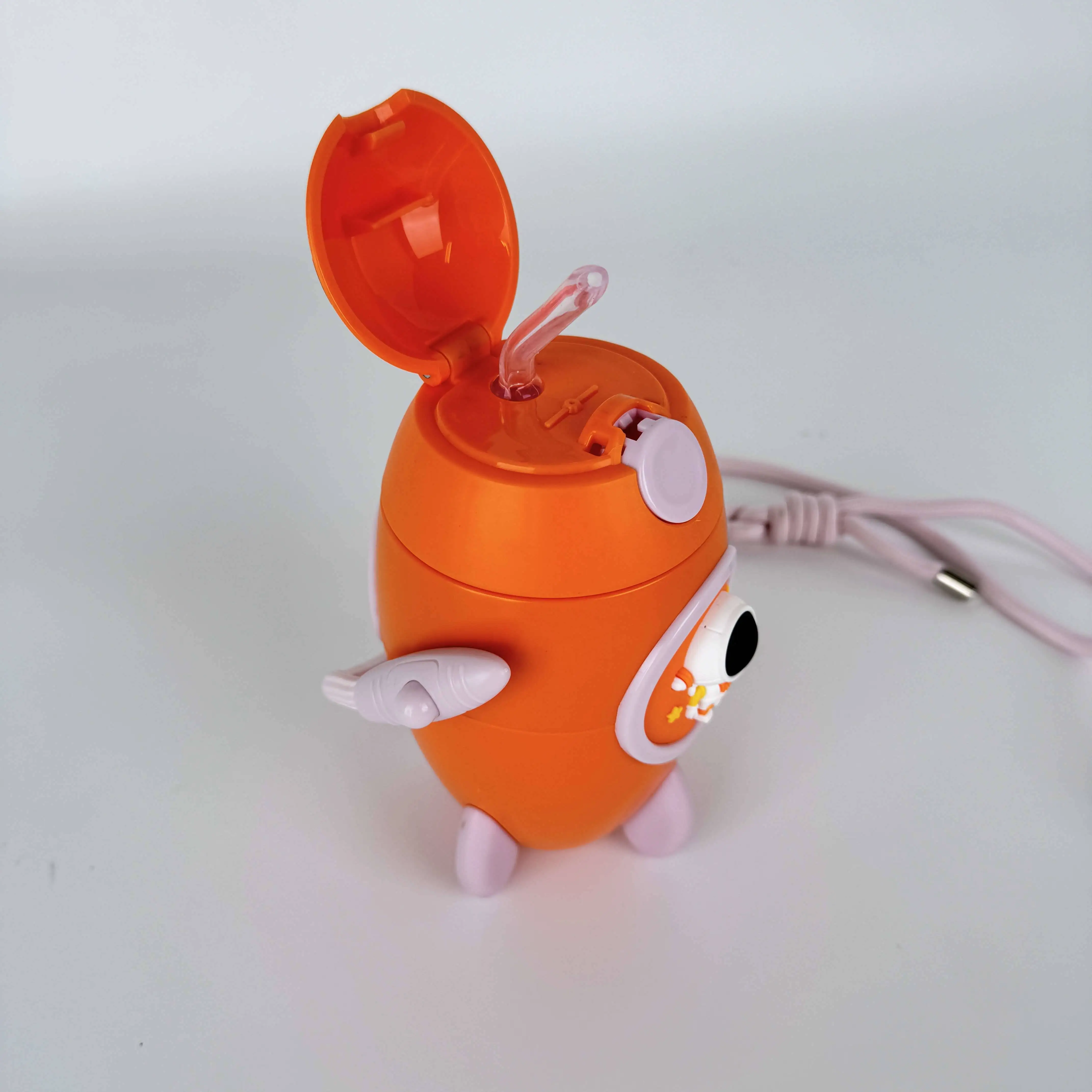 Creative Cartoon Rocket 500ML 16oz Kids Plastic Cute Outer Space Rocket Shaped Water Bottles Cartoon Drinking Water Bottles