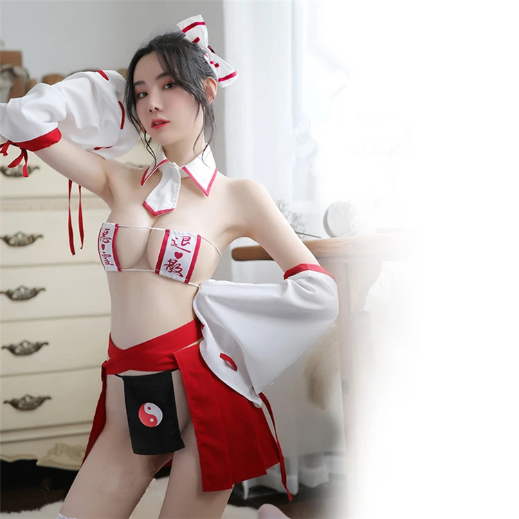 Sexy Costumes Lingerie Sexy Three-Point Skirt Flared Sleeves Witch Vintage Sexy Outfit Suit