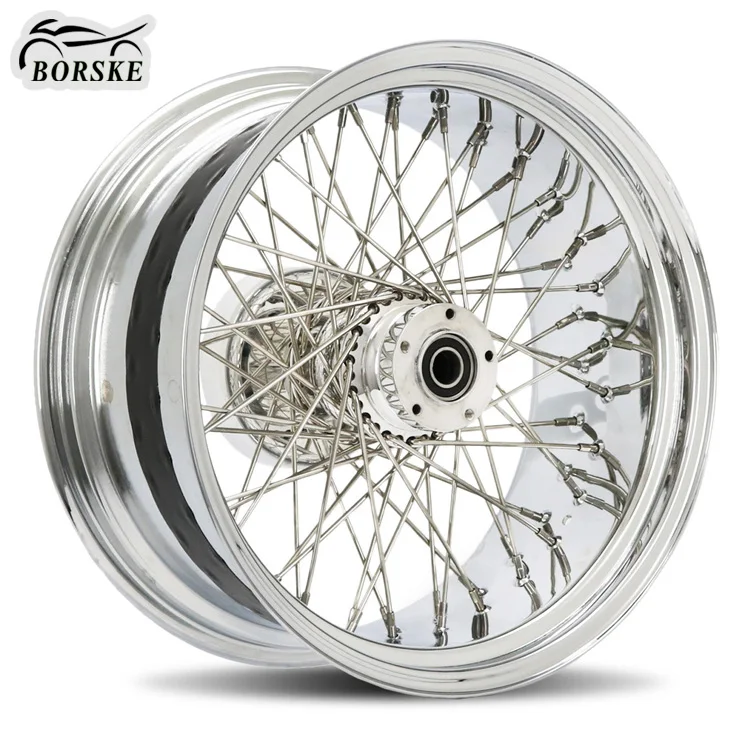 Factory Custom Motorcycle Steel Wheel Rims 18 21 23 Inch Dual Disc Spoke Wheel for Motorcycle Spoke Rim Harley Davidson