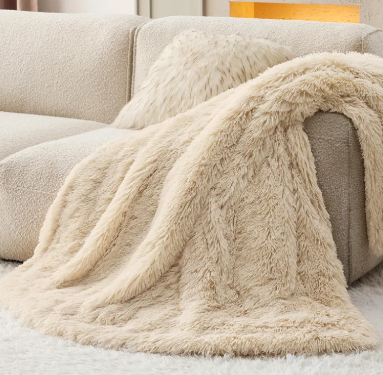 Shine Blue Color Mohair Blanket soft doll custom stuffed animal plush fabric plush blanket for travel