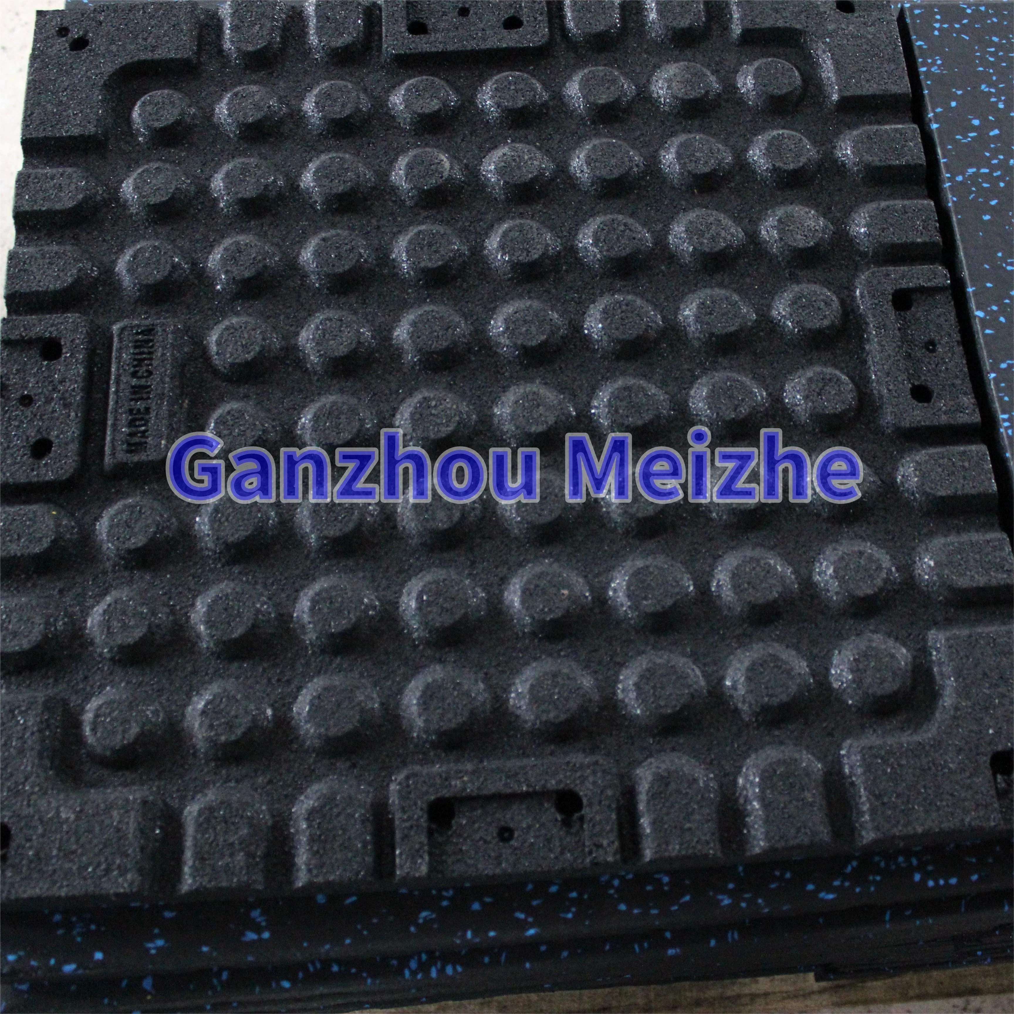 Free Sample Elastic Weight Lifting Gym Rubber Flooring Tiles Blue Dot 25mm Gym Rubber Floor Mat With EPDM Granules