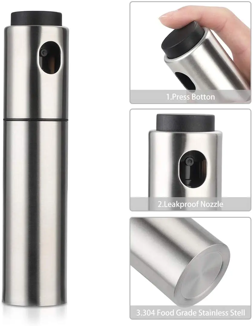 Stainless Steel Olive Oil Sprayer Versatile Oil Bottle For Kitchen Cooking BBQ Grilling And Roasting