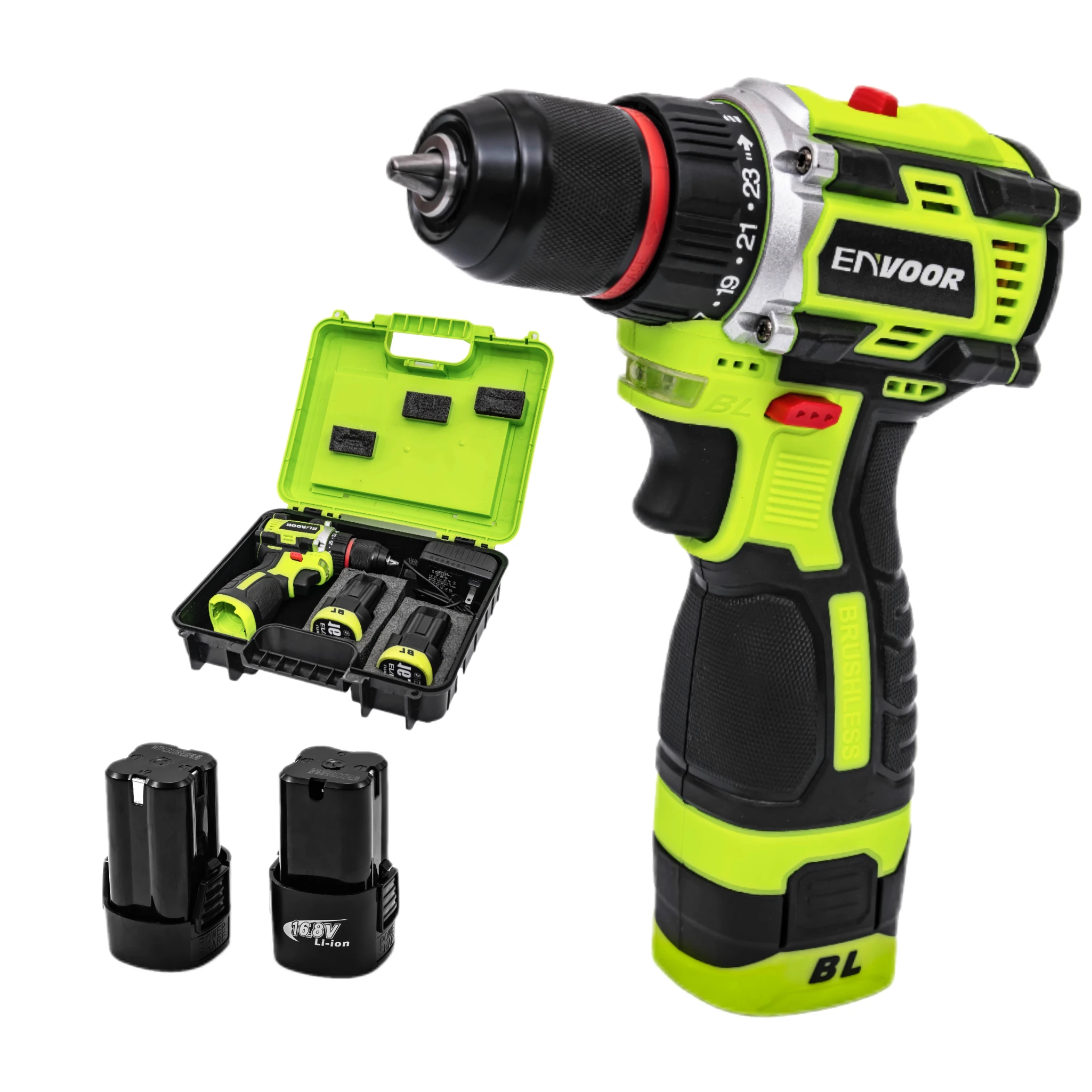 Professional Electric Cordless Drill With Two Batteries 16.8V Household Lithium Power Mini Tool Machine