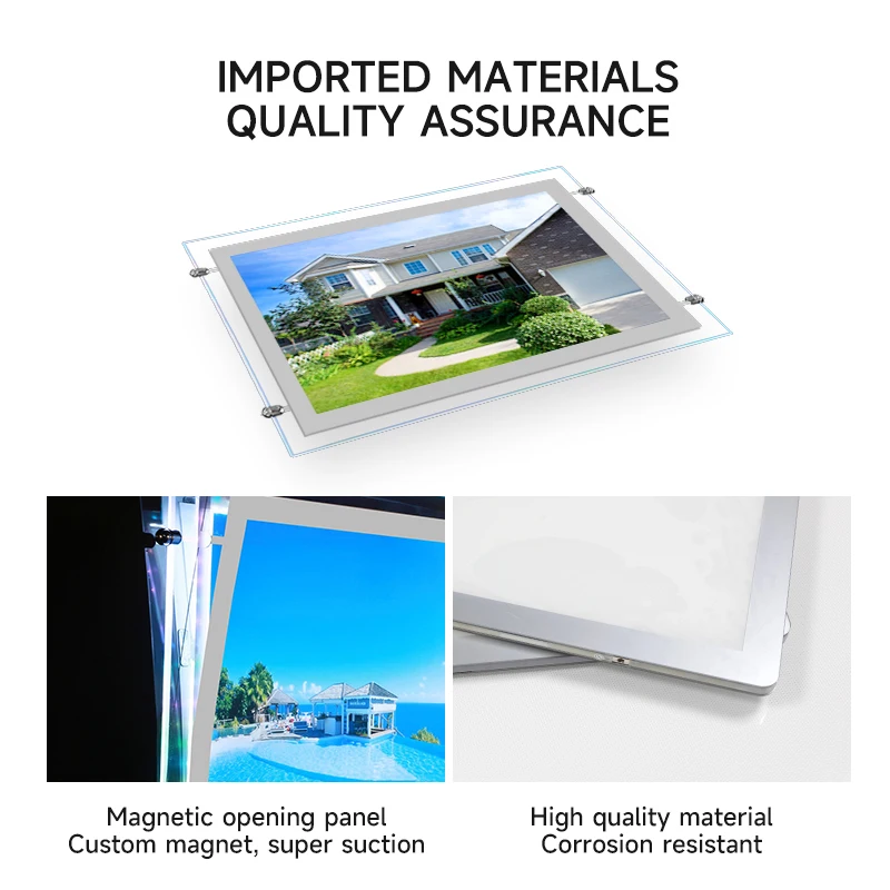 Рекламный дисплей меню для помещений настенный акриловый прозрачный лайтбокс ультратонкий Светодиодный Панель ресторана RGB