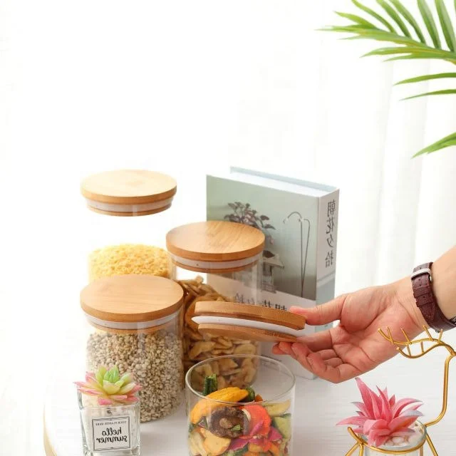 
Hot Selling Clear Round Glass Storage Kitchen Airtight Food Cookies Jar 