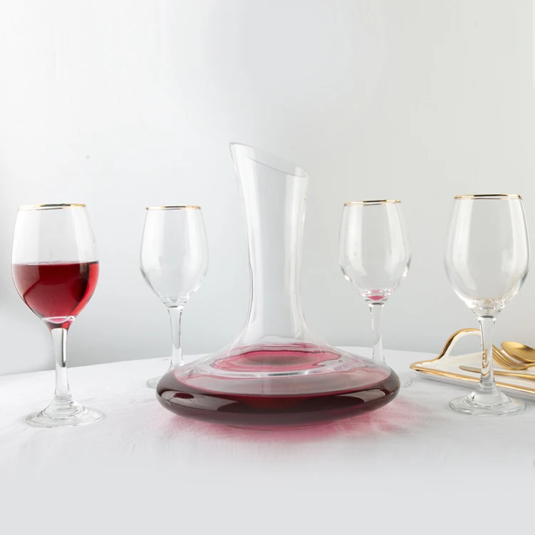 1650Ml open mouth crystal style unique design available item glass wine decanters