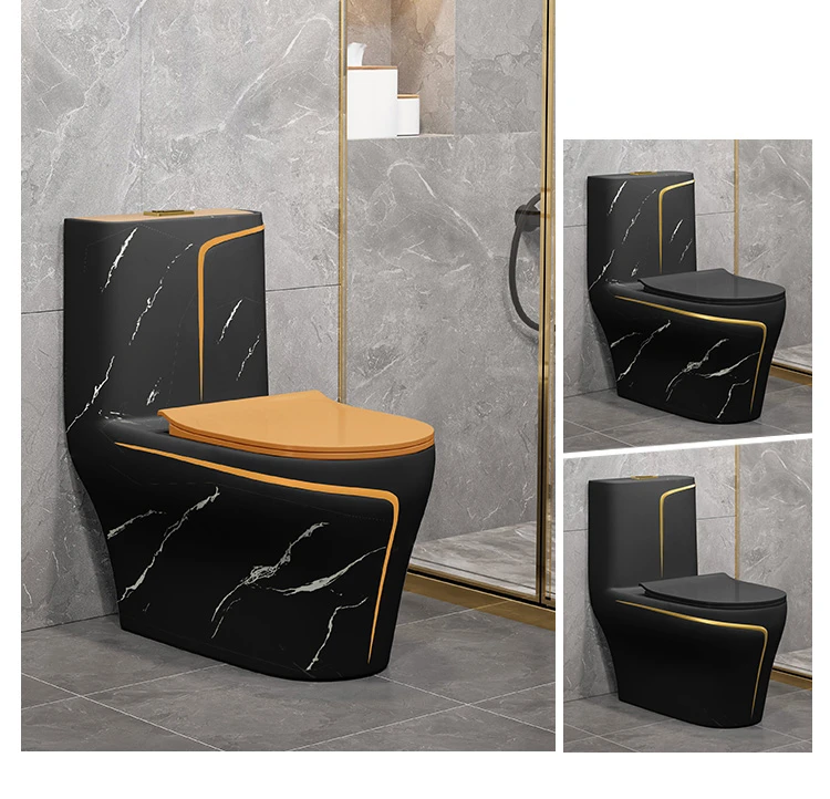 MEIYANI Stone Marble Design Rimless Flushing One Piece Toilet