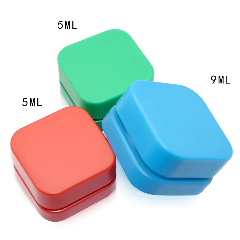 5ml 7mL 9ml Square Glass Jar Concentrate with Child Proof Cube Lid Container Cosmetic Oil Wax Storage