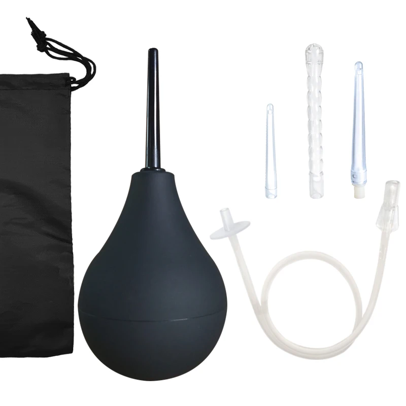 New style many  replaceable nozzles  Silicone Enema Kit  anal enema douche bulb