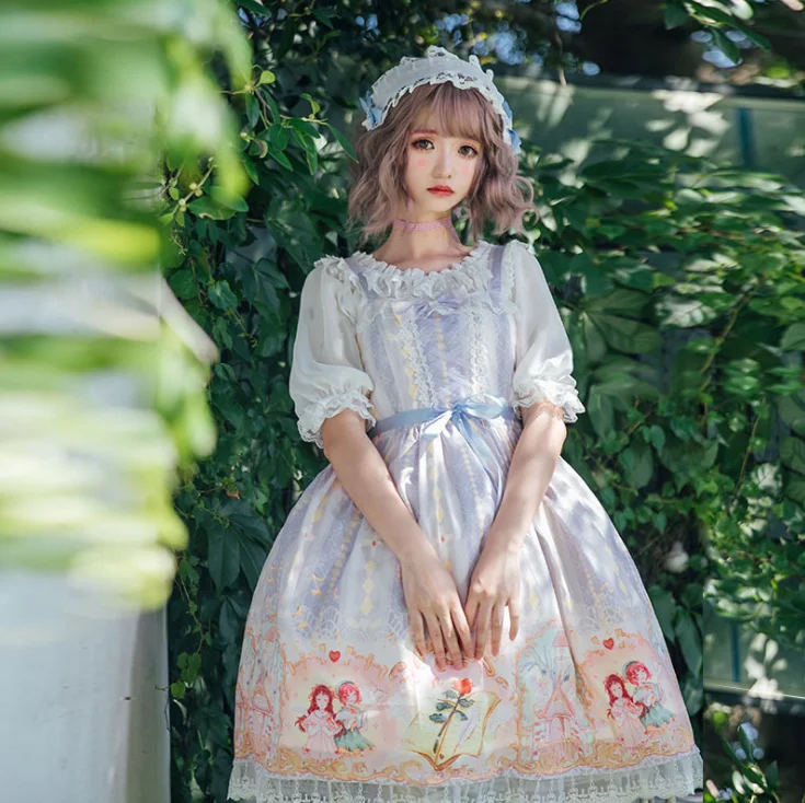 Lolita summer angel sweet girl princess dress Lolita dress fluffy dress girl lolita