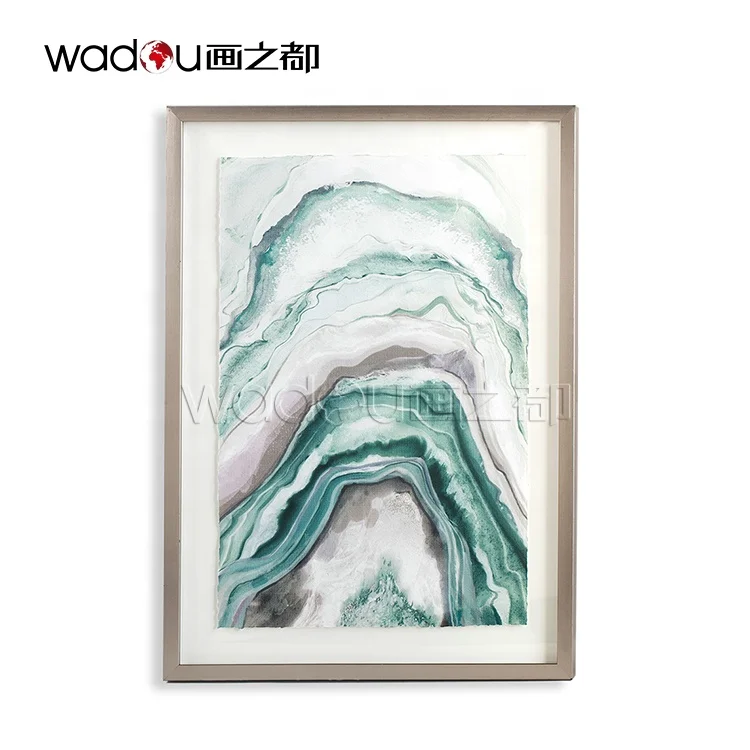 Framed Premium Quality Custom Wall Art  Abstract Home Goods Canvas Art Glass Colorpaper Framed Art For Home