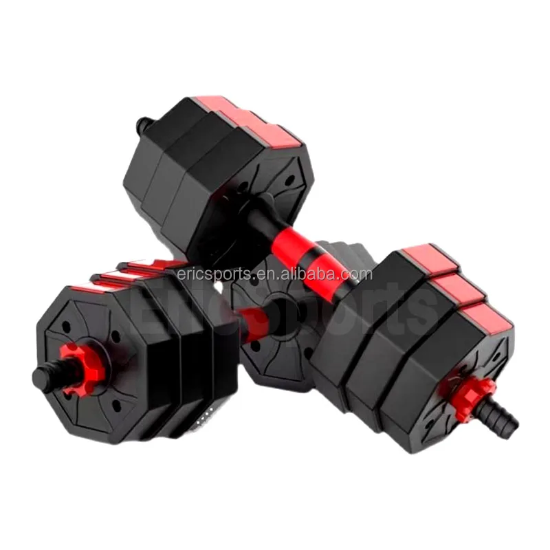 40kg 50kg environmentally friendly  adjustable plastic octagonal cement dumbbell mold  set kettlebell