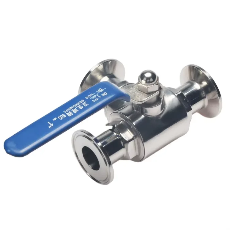 New ISO14001 316L 3A CE Sanitary Mini Manual 3 Way Stainless Steel 3Way Control Valve Three Way Ball Valve