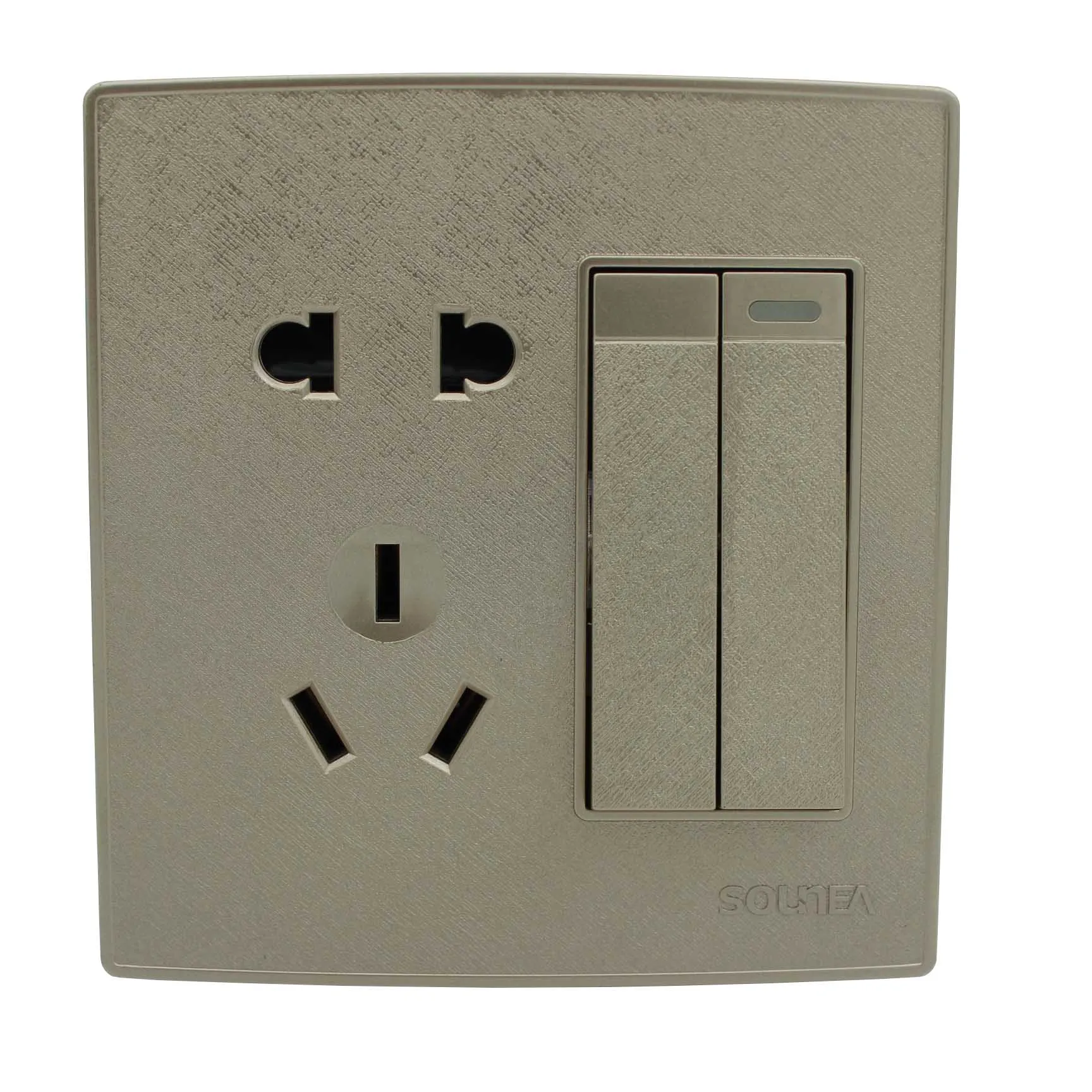 new design 86 type pa66  gold color 5pin 2gang on/off wall switch