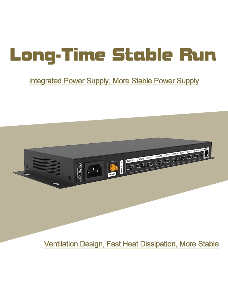 Amoonsky HVS-C9 With HD DVI Singla Inputs For Synchronized 9 Channels OF HD Splicing Spliter Effect With 4K Resolutions And HDCP