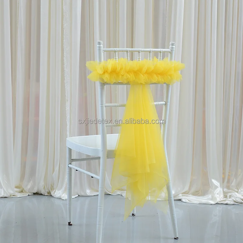 Elegant Nylon Tulle Solid Color Elastic Universal Wedding Happy Birthday Boy Girl Chair Sash