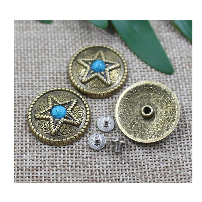 wholesale conchos in china high quality crystal turquoise star conchos