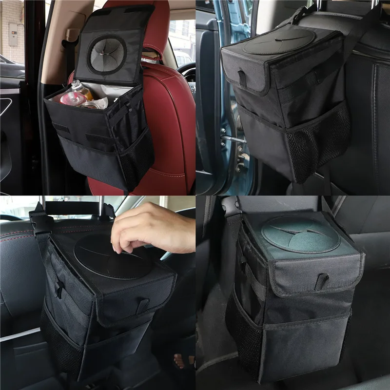 Custom logo Car Organizer Foldable Leakproof Trash Can Waterproof  Waste Basket Garbage Hanging Storage Organizer Cooler Bag
