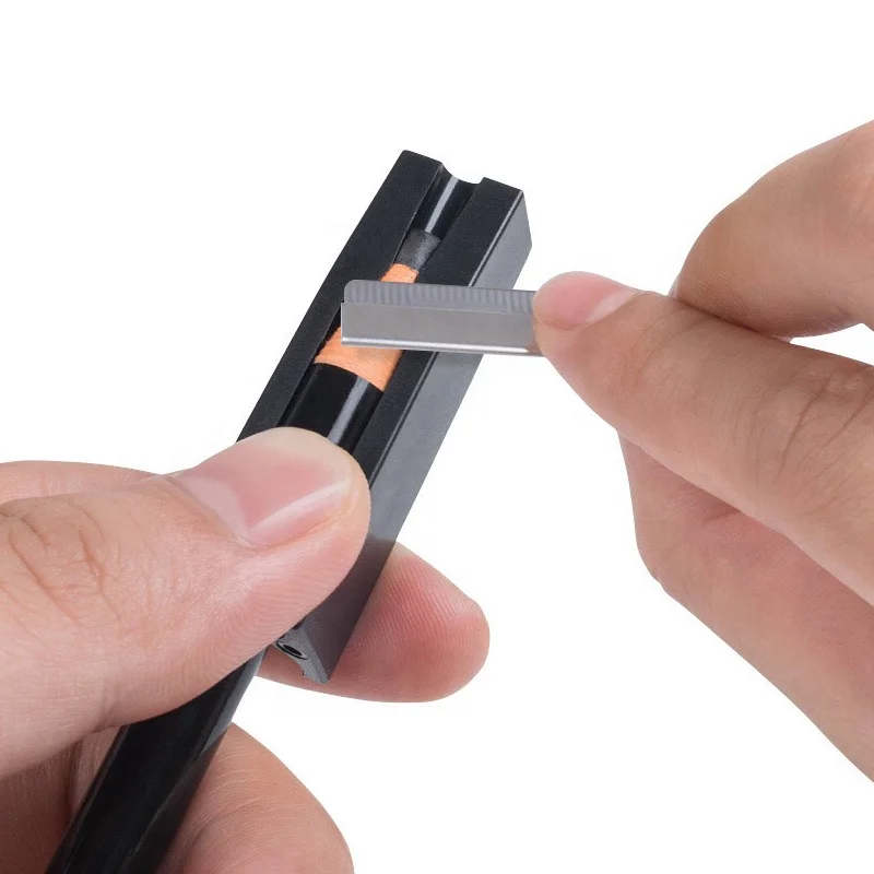 Hot Wholesale 2 in 1 Plastic Black Microblading Eyebrow Eye Brow Microblading Pencil Sharpeners For Peel Off 1818 Pencil
