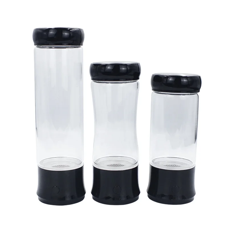 Portable Hydrogen Rich Water Generator Cup Bottle Home/Hotel/Car Use Rechargeable Alkaline Glass USB/Battery Power Source Easy