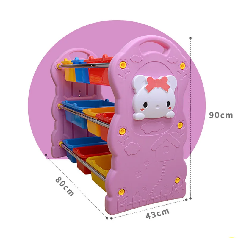 SE973182 Multi-layer Plastic Kindergarten Bookshelf Toy Storage Shelf