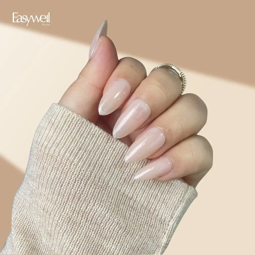 Easywell beauty solid small press on nails art pink Ballerina Nails luxury press on nails red