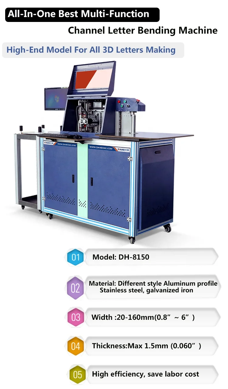 Multi-function Aluminum Stainless Steel Channel Letter Bending Machine To Male All 3D Letters