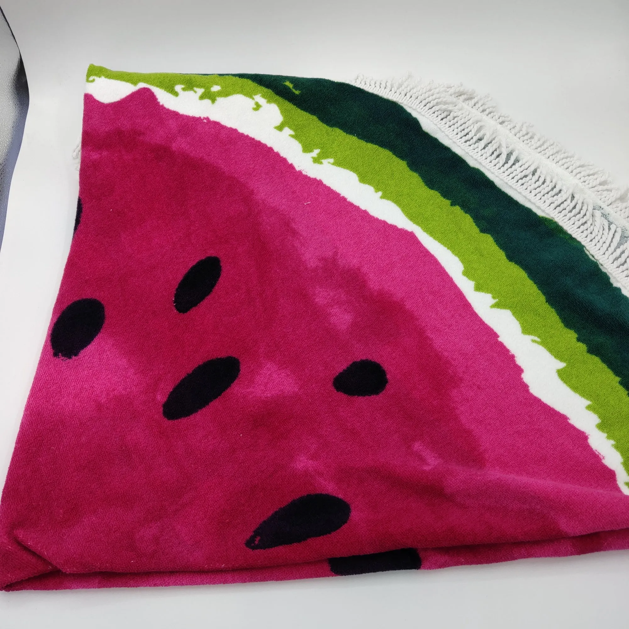 
Cheap Oem New Products 100% Cotton Printed Round Beach Towel With Tassels 