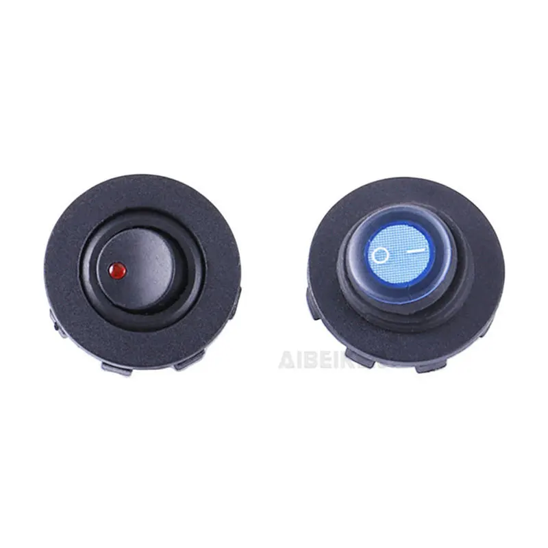 12-24V Dot Illuminated Power Socket Car Charger USB Socket Round Rocker Switches With Car,boat,RV