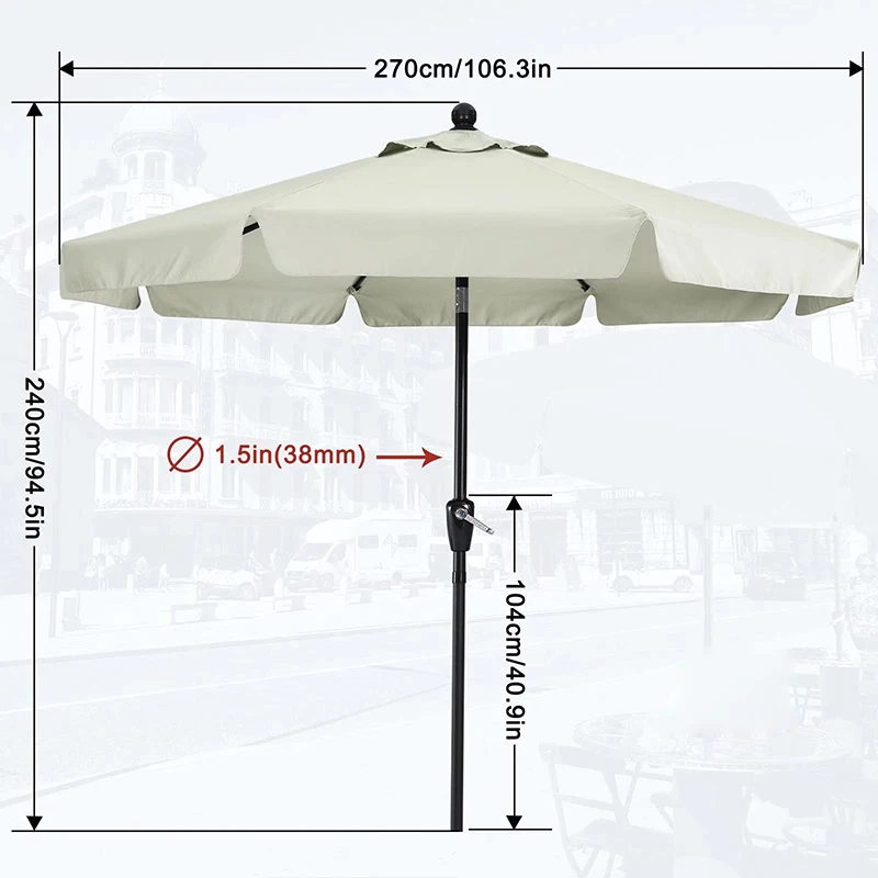 High Quality Patio Outdoor Market Parasols Big White Patio Umbrella For Garden Table