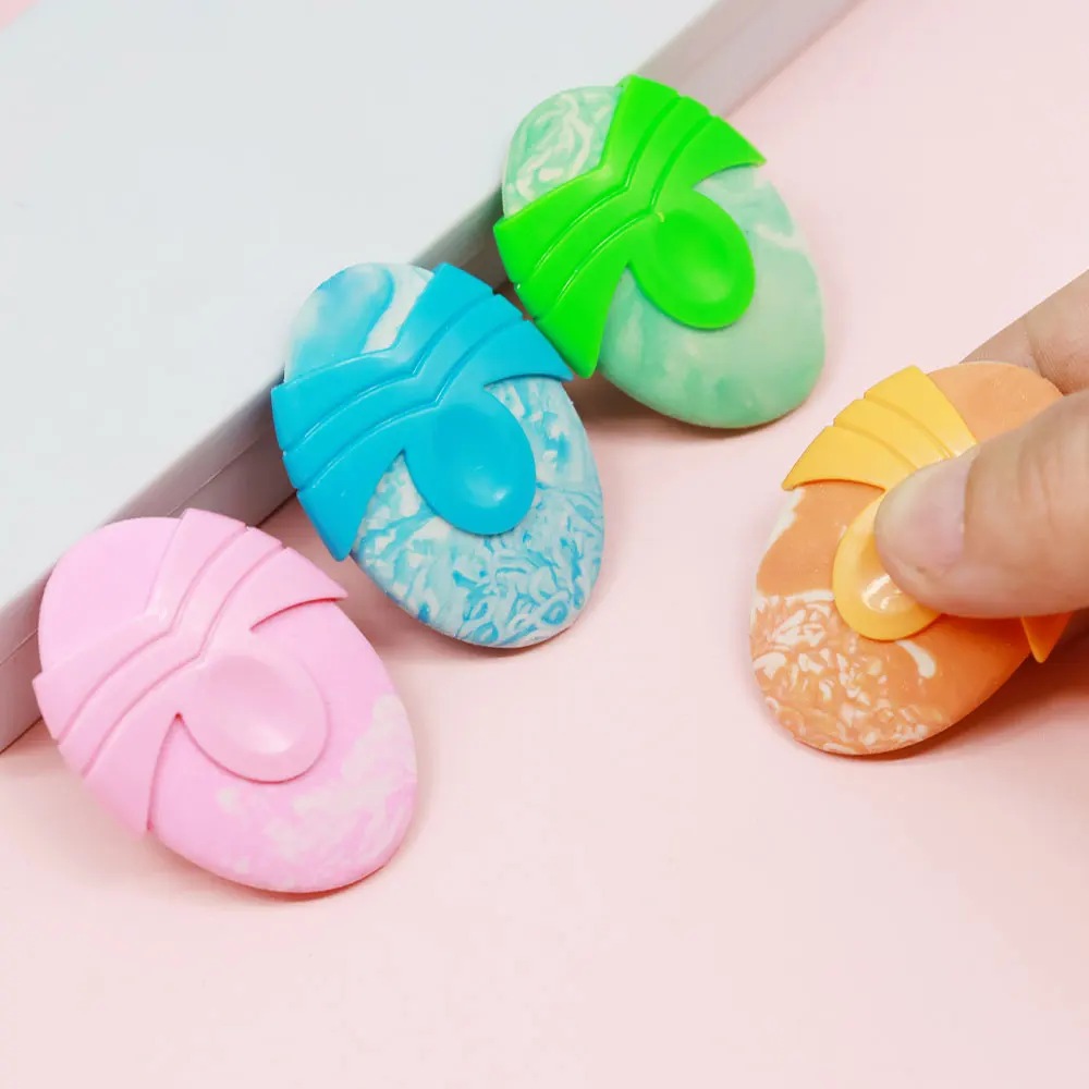 Yuanbao Oval Marble Pattern Plastic Piece Eraser Protective Cover Student Supplies Office Supplies Factory Hot Products
