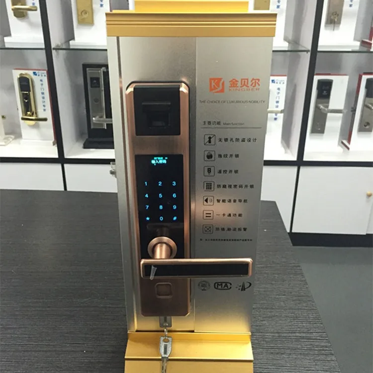 Лидер продаж rfid-замок со сканером отпечатков пальцев сканер + пароль карта механический ключ