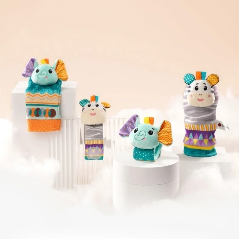 Sozzy Cute Animal Set Soft Baby Wrist Rattle for Toddler Foot Finder Bell Socks
