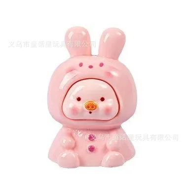 Animal sitting pig solid color luminous three-dimensional DIY ornaments cute cartoon style resin accessories ornaments blind bag