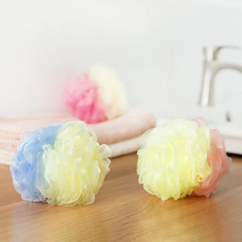 Eco friendly natural flower bath shower ball sponge body loofah mesh bath ball sponge