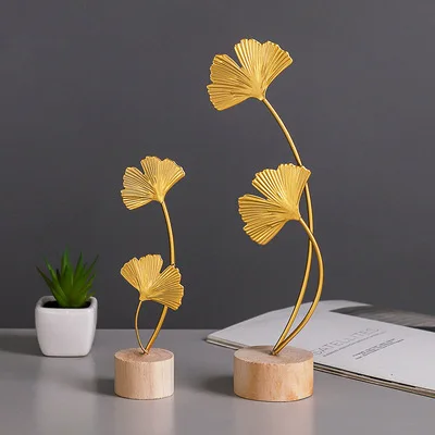 luxurious golden Ginkgo biloba  leaves home decor craft decoration