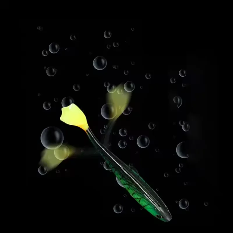 New High Quality 3D Fish Eye Soft Fishing Lure Bait Plastic Duck Tail Fishing Lure Silicone Lure Artificial Bait