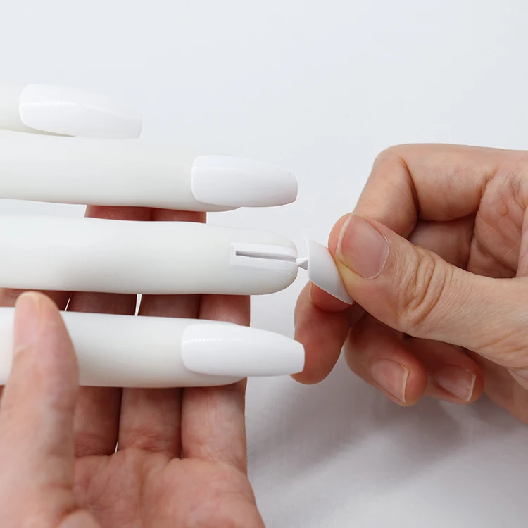 Practice Hand for Acrylic Nails Silicone Nail Hand Practice Upgrade Nail Tips, Flexible Practice Mannequin Hand with 50 PCSTips