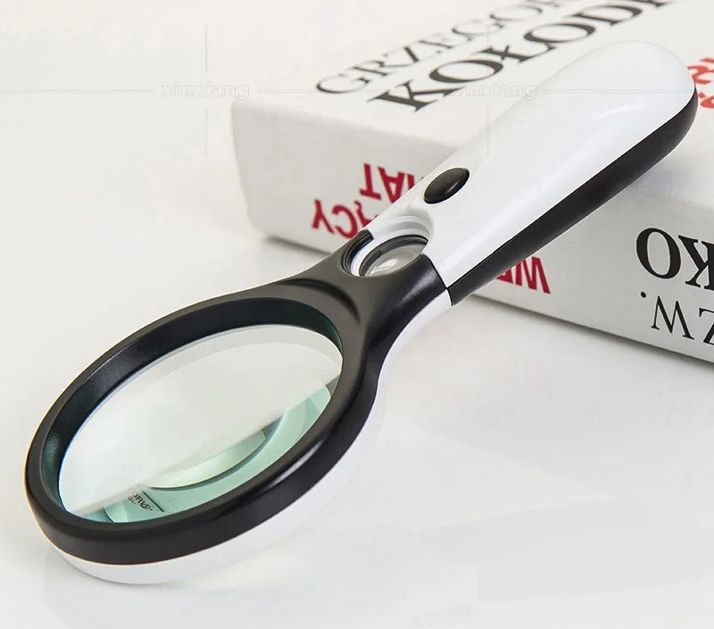 
New Design 3 LED Light 45X Double Lens Handheld Reading Magnifying Glass 