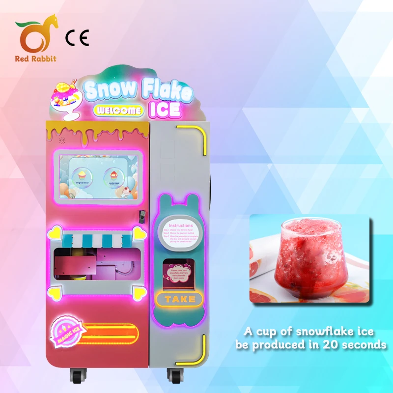 World First Snow Cone Machine Red Rabbit Ice Shaver Vending Snow Ice Maker