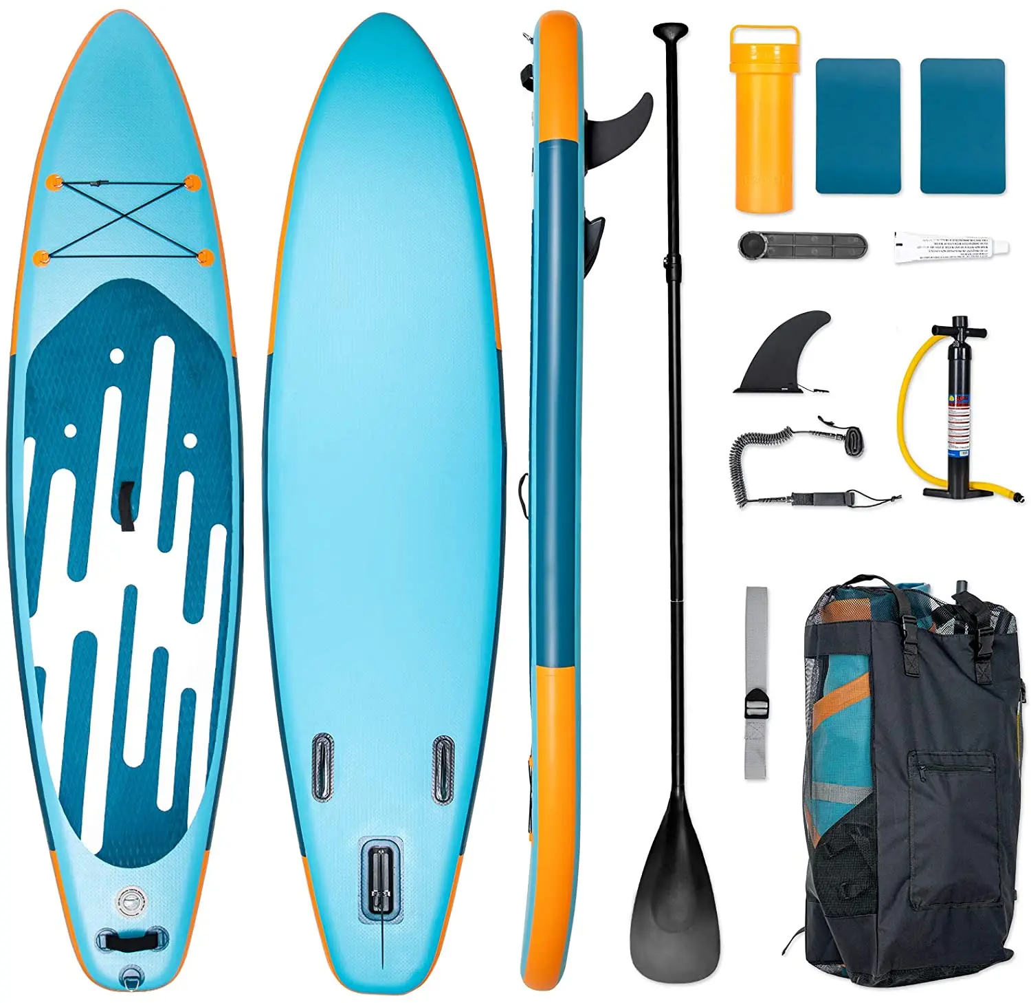 
Inflatable Stand Up Paddle Board, Non-Slip Deck SUP Paddle Board with Premium SUP Accessories & Backpack, Portable Standing Boat 
