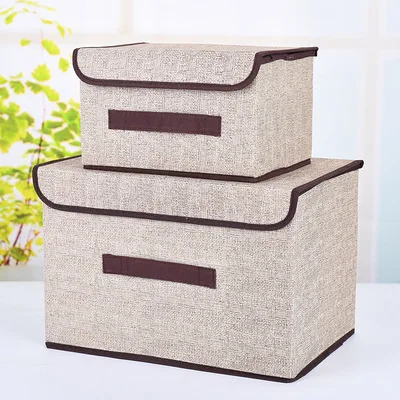 Wholesale Decorative Foldable Cubes Nonwoven Fabric Clothes Storage Box With Lids