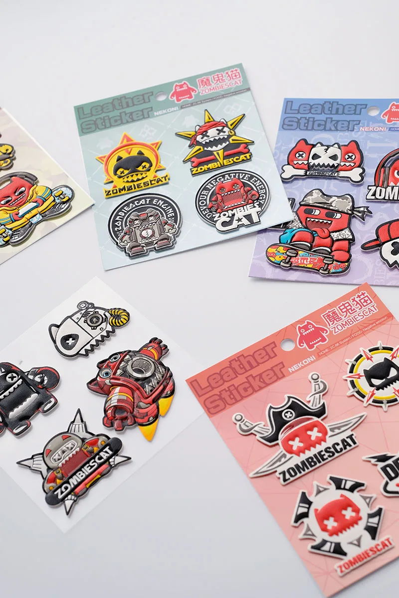 Nekoni PVC Leather Stickers Bag Jeans Stickers 3D Puffy Decorative Decals Adhesive Decals for Shoes Stickers Jeans