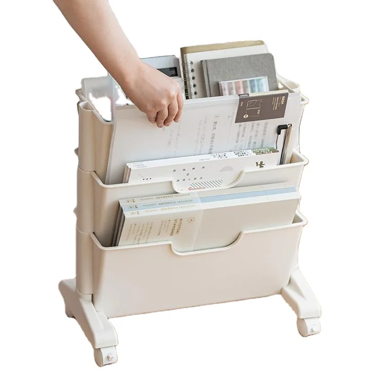 Manufacturer Home accessories Pen holder Shelf Rack Floor Magazine Files Storage with wheel Office Book Stationery Organizer
