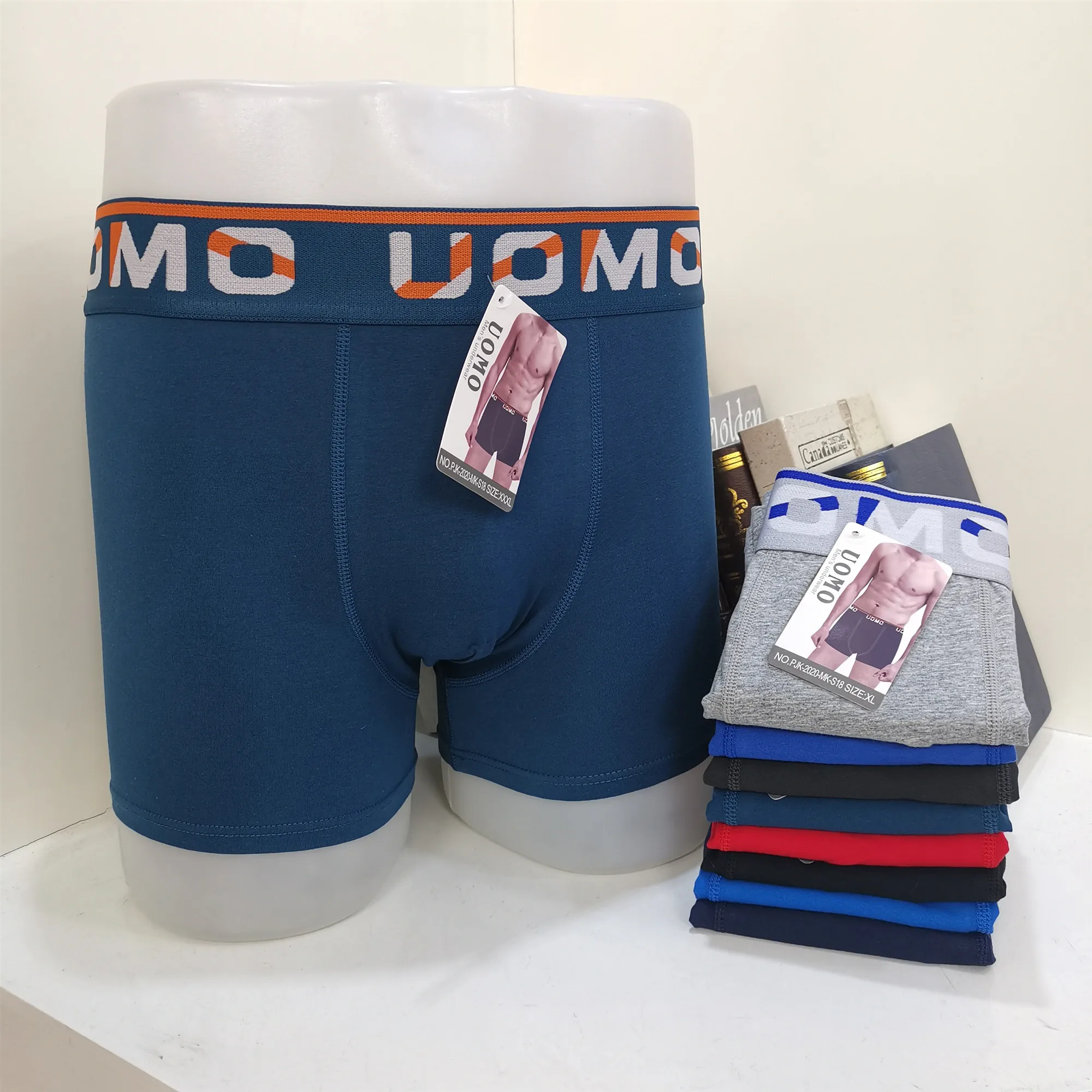 Custom boxer briefs men boxers plain black cotton mens underwear boxer briefs