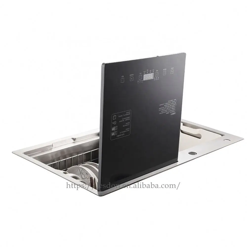 Professional Stainless Steel Kitchen Automatic Ultrasonic Built in Sink Dishwasher Machine for Home