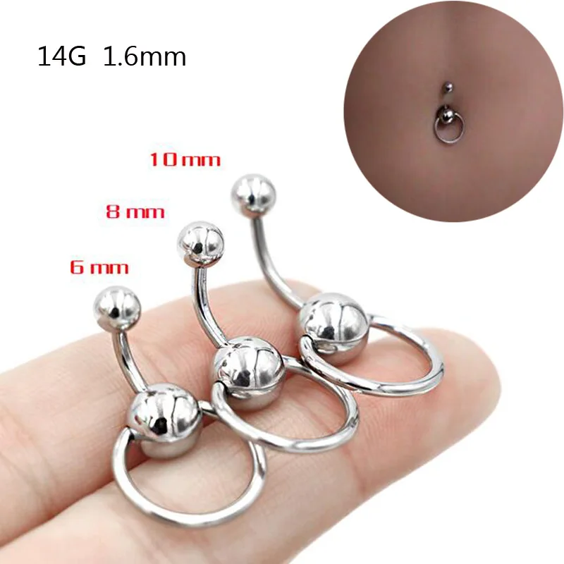 Fashion Titanium Handmade Custom Name Navel Belly Button Nose Piercing Stone Ring Chain Stainless Steel Body Jewelry /